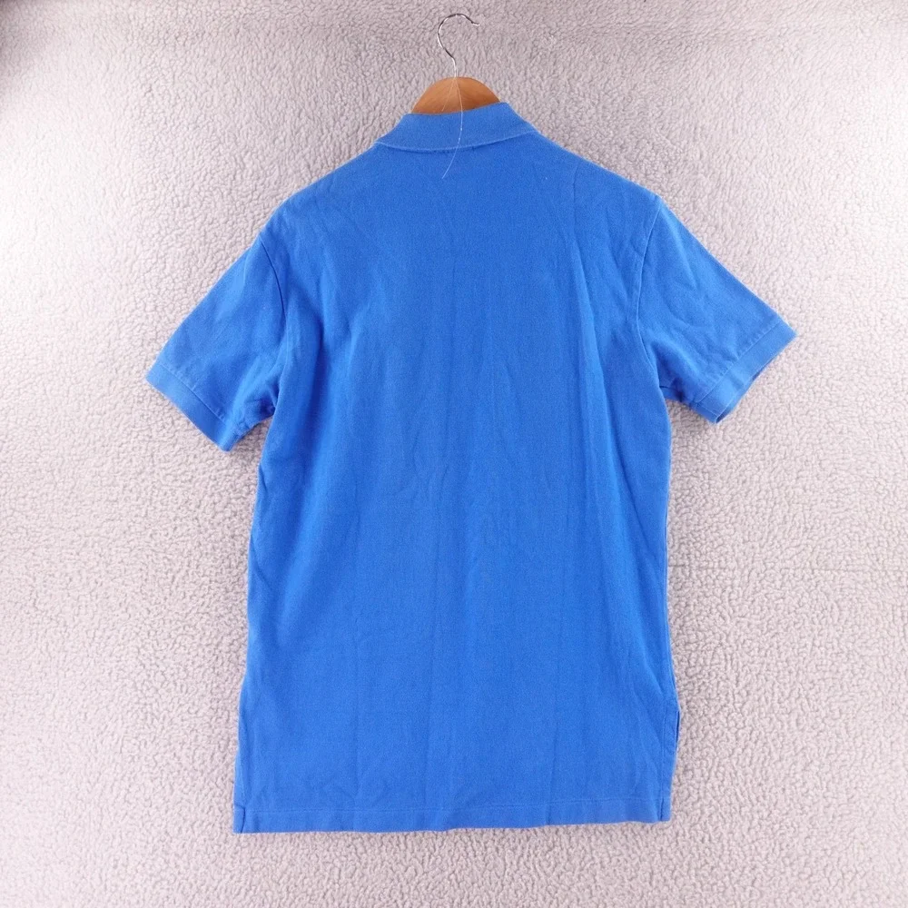 Polo Ralph Lauren Mens Blue Pique Short Sleeve Polo Shirt Size M Yellow‎ Pony